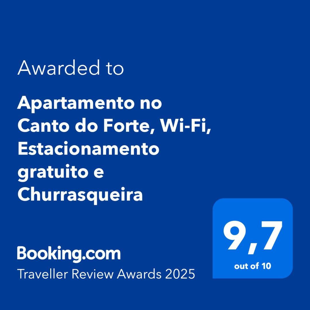 Apartamento No Canto Do Forte, Wi-Fi, Estacionamento Gratuito E Churrasqueira Прая-Гранди Экстерьер фото